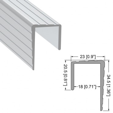 Aluminium U Trim for 18mm Panels (2mts)